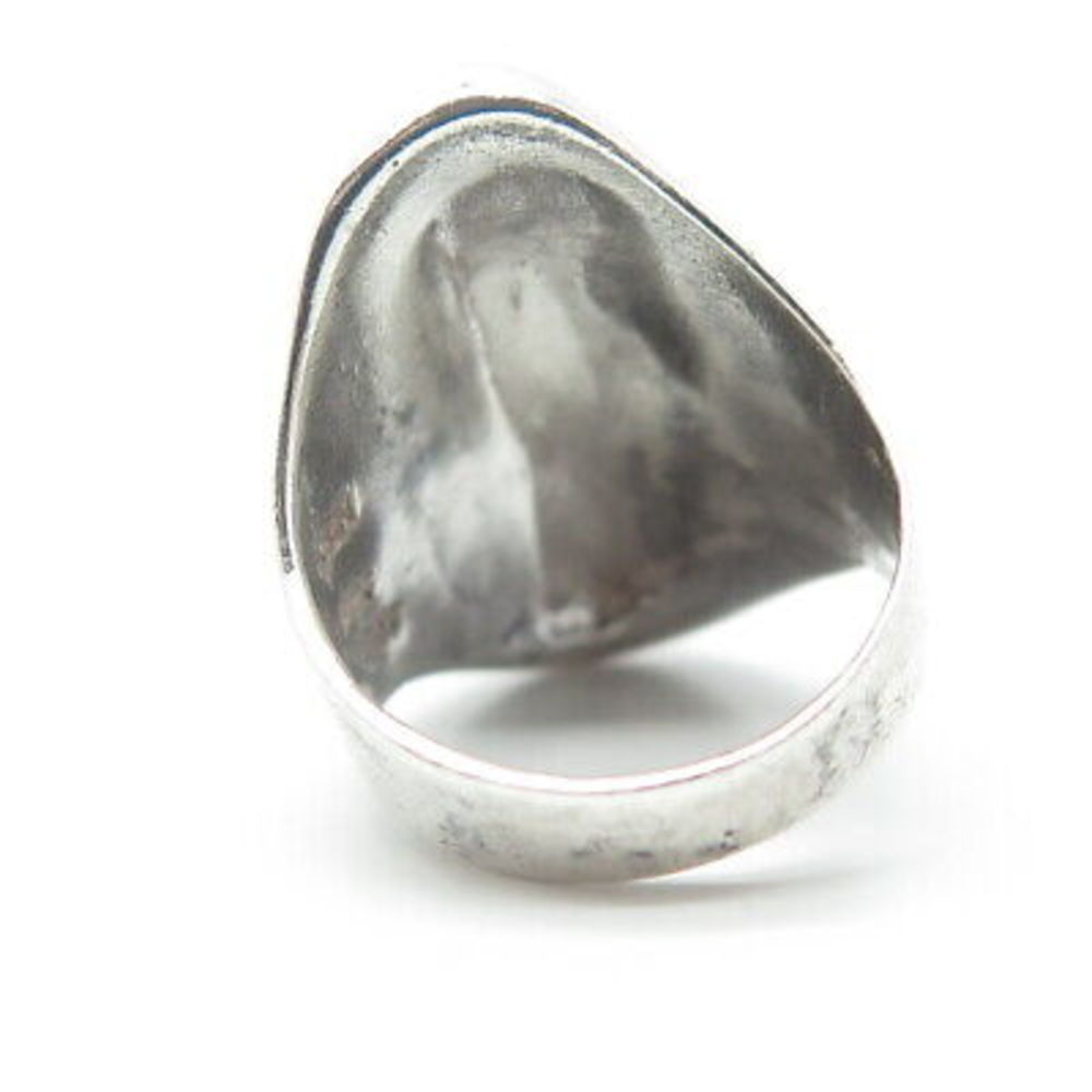 925 Sterling Silver Vintage Mexico Coffee Bean Puffy Statement Ring Size 6 - Picture 5 of 8